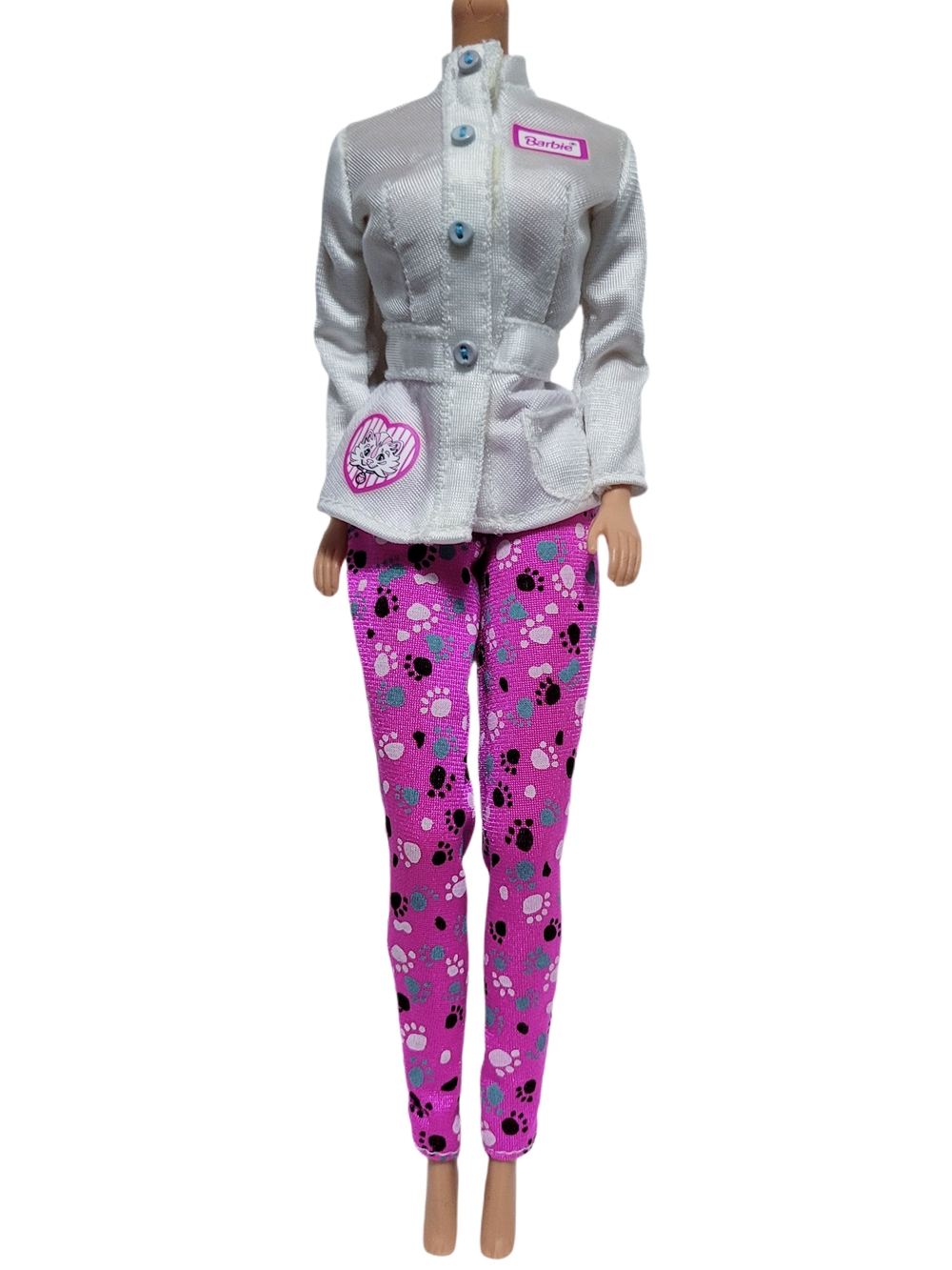 Barbie 1996 Pet Doctor Veterinarian Outfit Lab Coat Jacket Pants Set Vtg #14603
